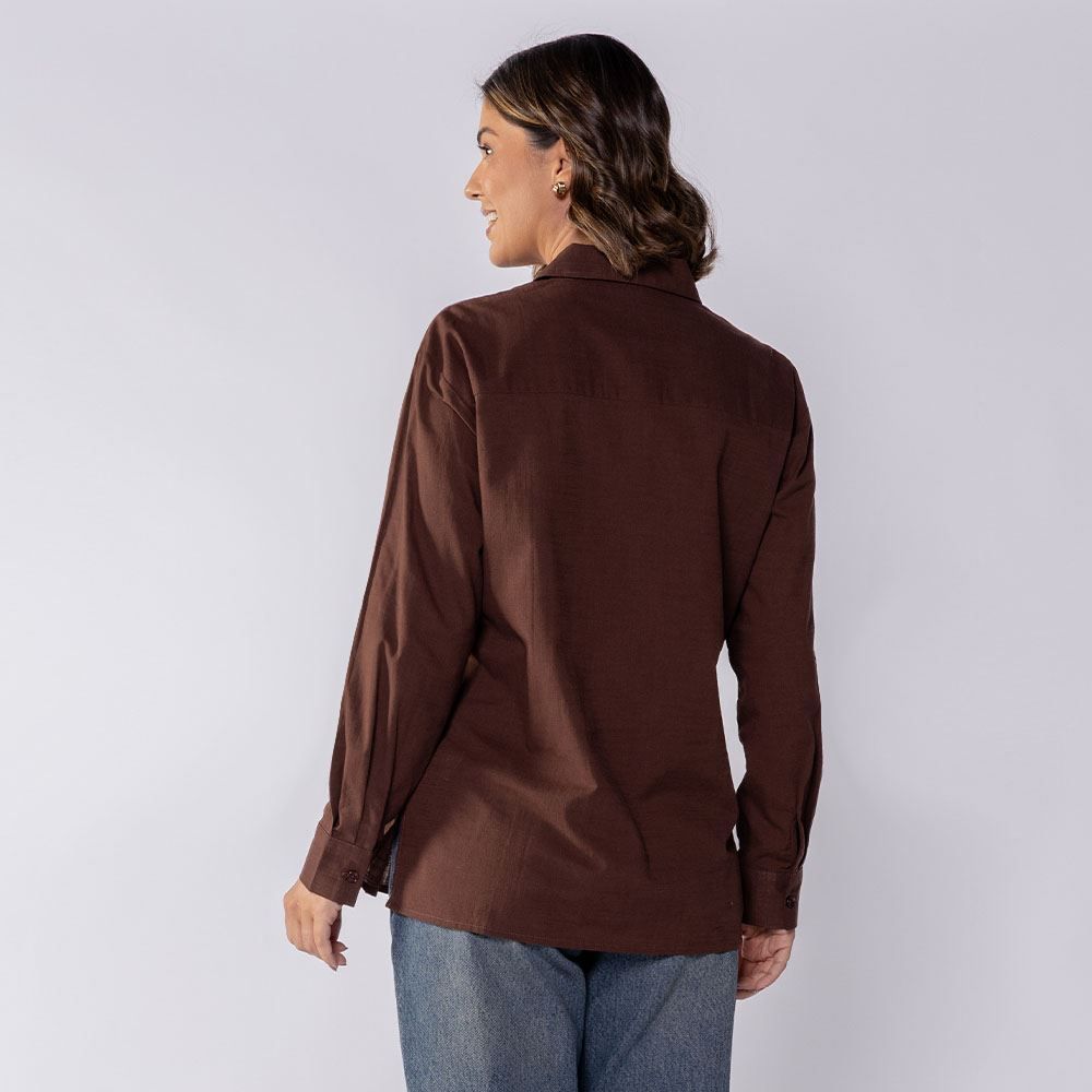 Camisa Feminina Alongada De Tricoline Boby Blues