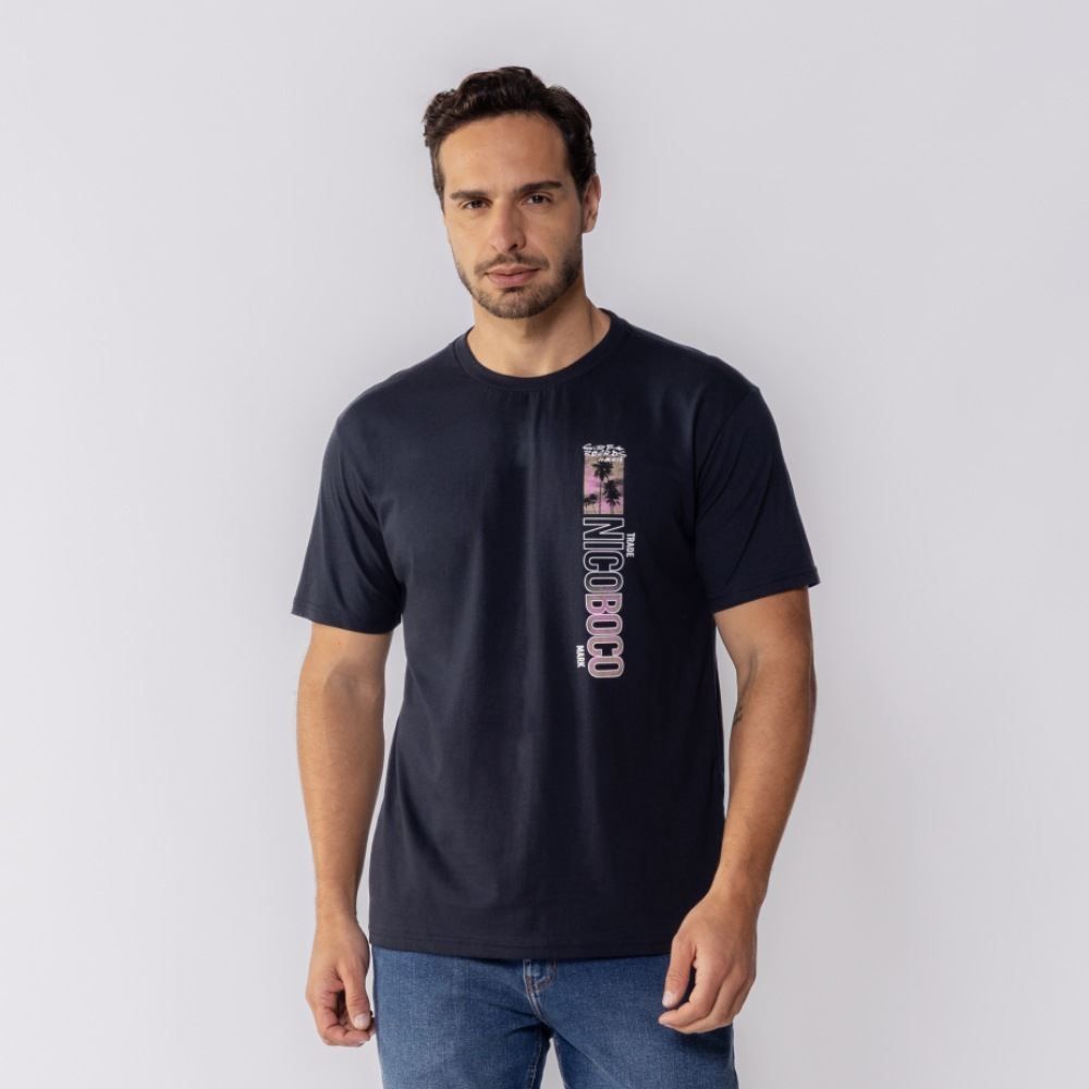 Camisa Masculina Manga Curta De Malha Nicoboco