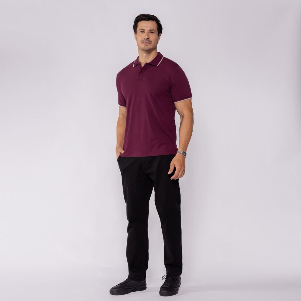 Camisa Polo Masculina De Algodão Marc Alain