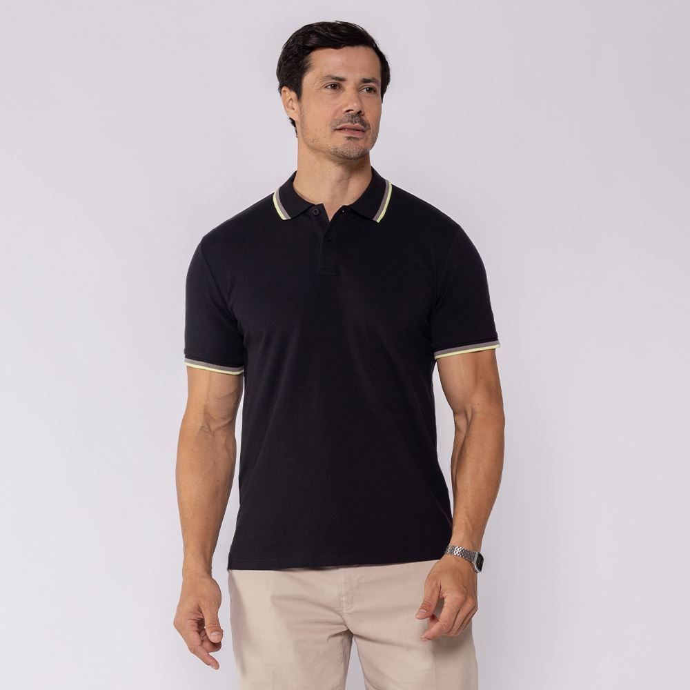 Camisa Polo Masculina De Algodão Marc Alain