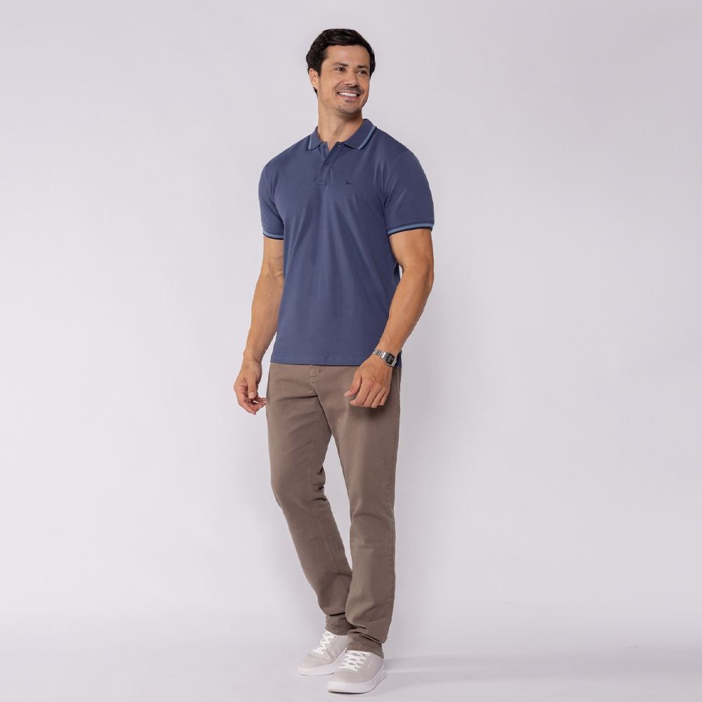 Camisa Polo Masculina De Algodão Marc Alain