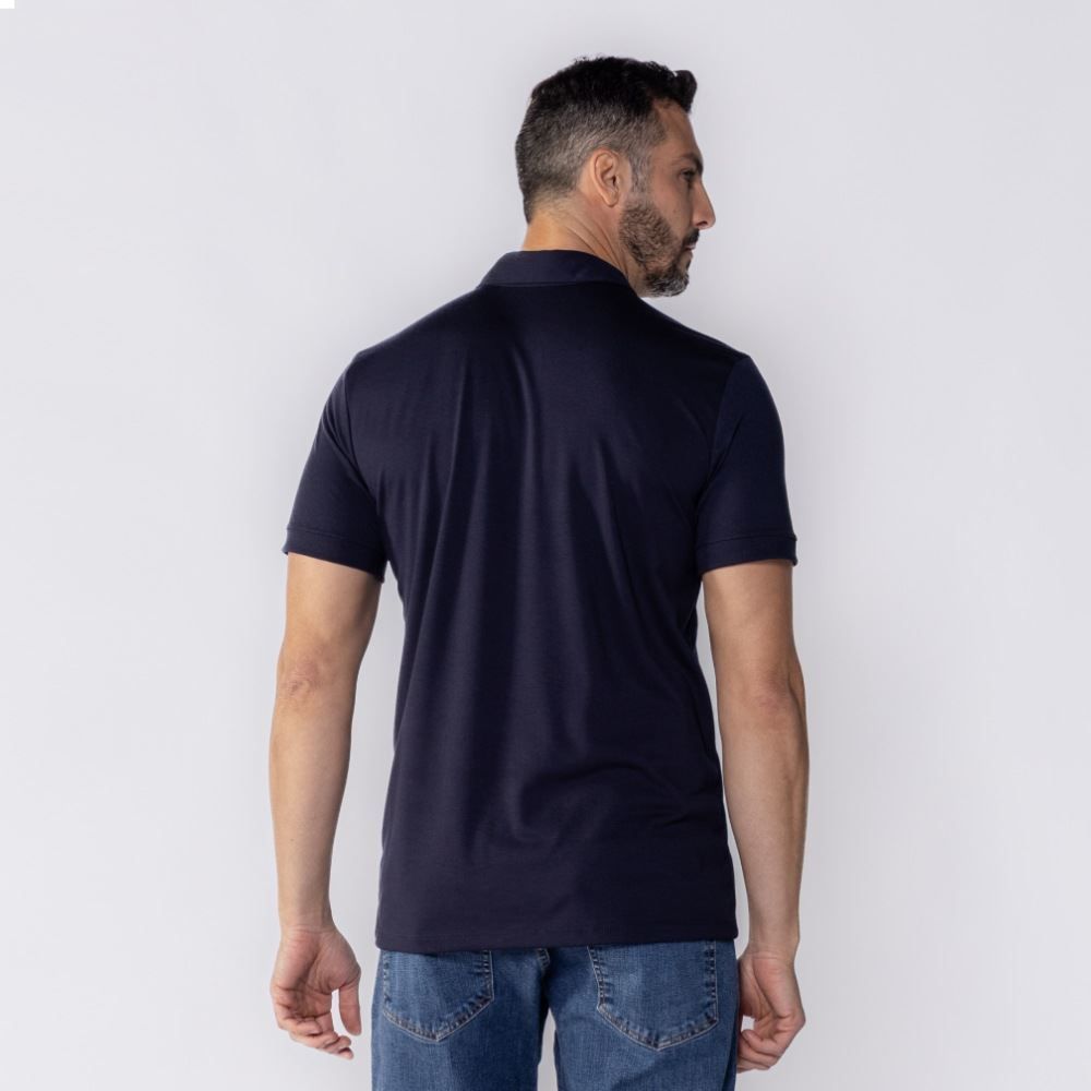 Camisa Polo Masculina De Piquet Com Bolso Marc Alain