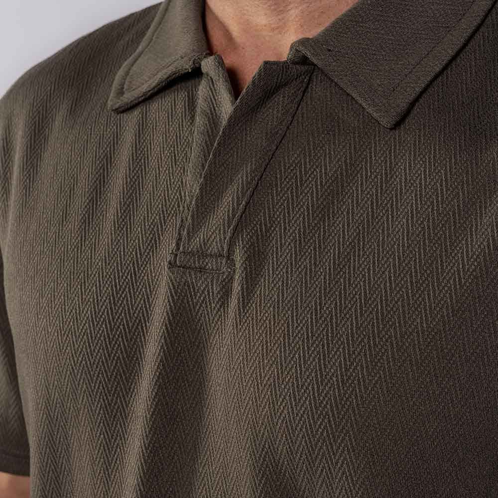 Camisa Polo Masculina Jacquard Pacific Blue
