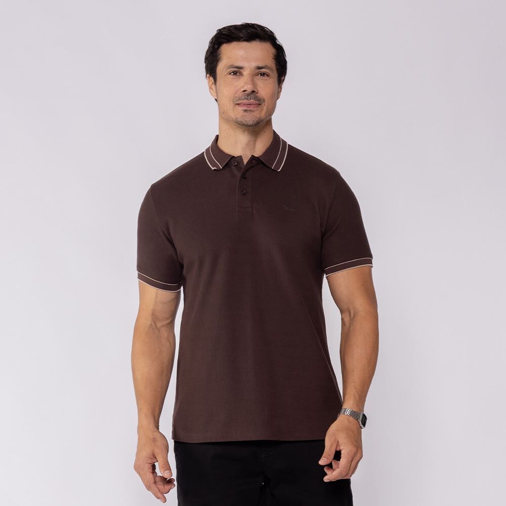 Camisa Polo Masculina Texturizada Marc Alain