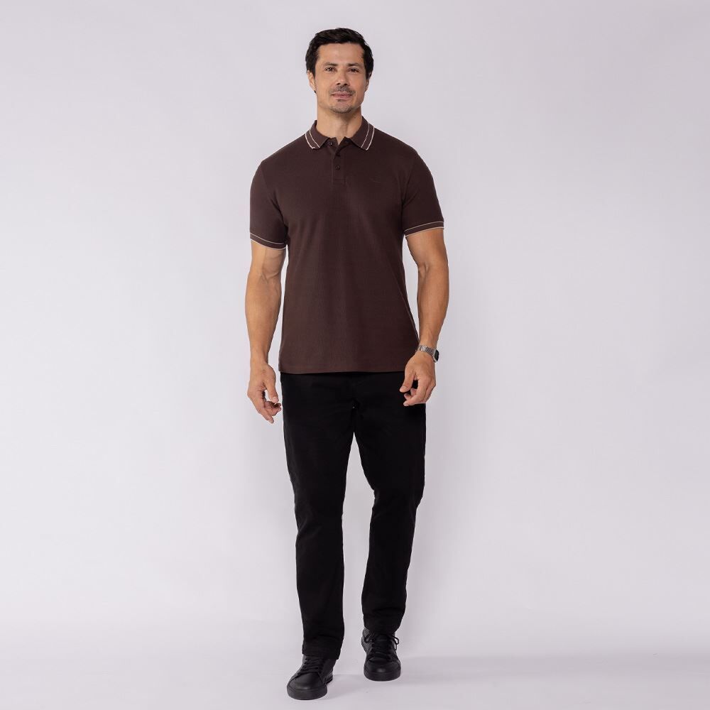 Camisa Polo Masculina Texturizada Marc Alain