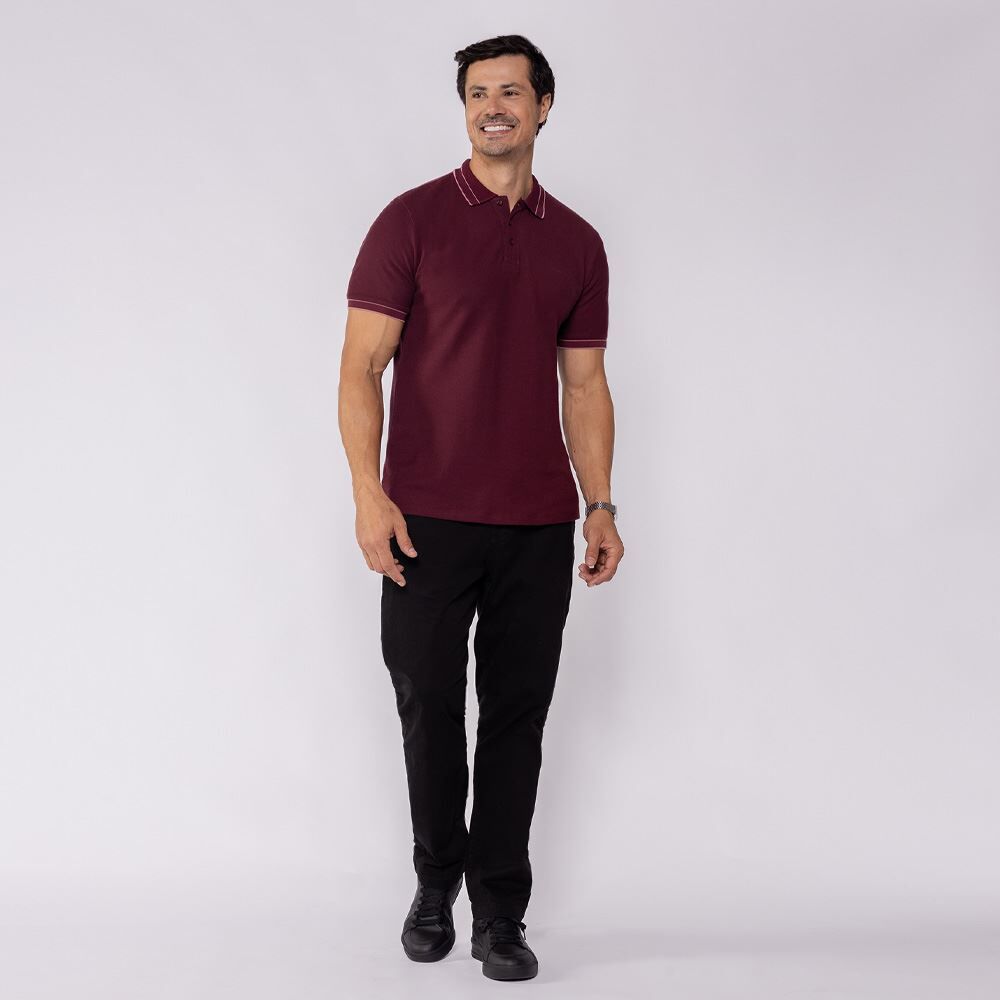 Camisa Polo Masculina Texturizada Marc Alain