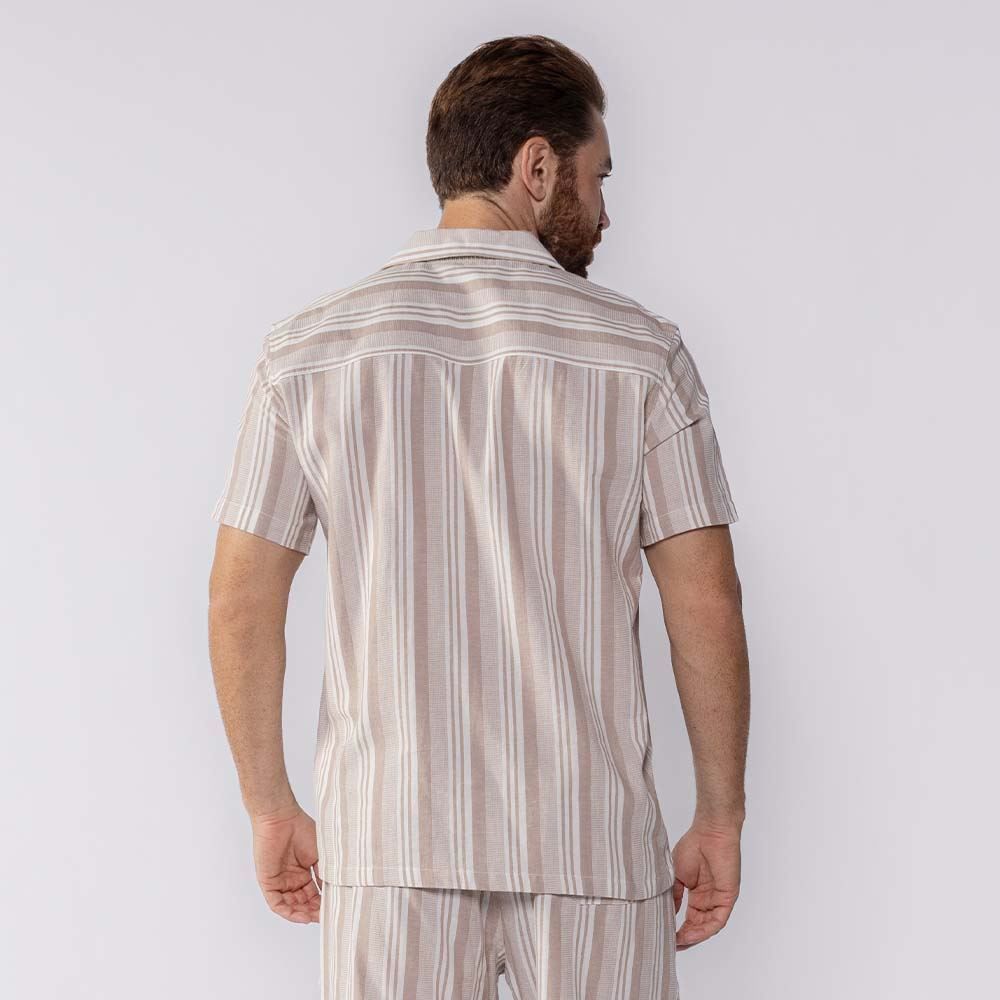 Camisa Masculina De Botão Listrada Thing