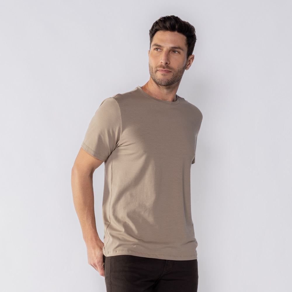 Camiseta Básica Masculina De Algodão Peruano Marc Alain