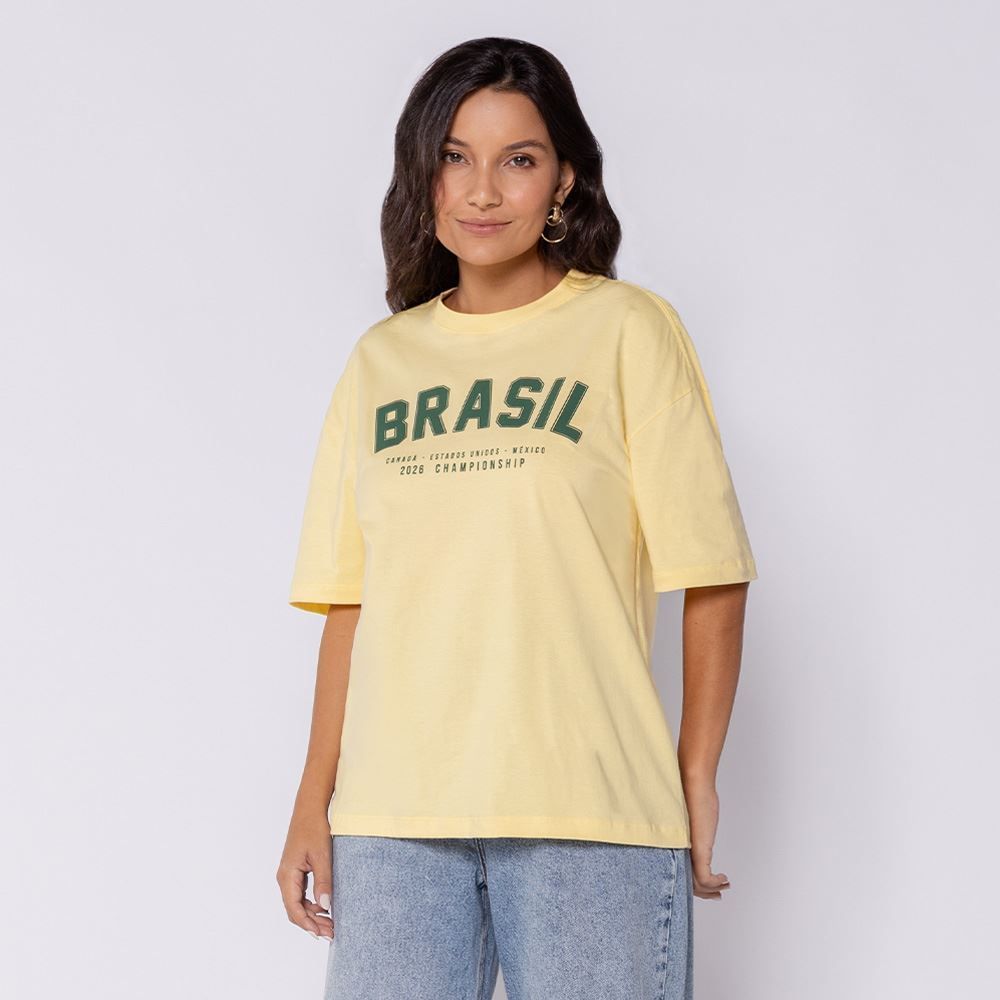Camiseta Brasil Feminina De Algodão Scream