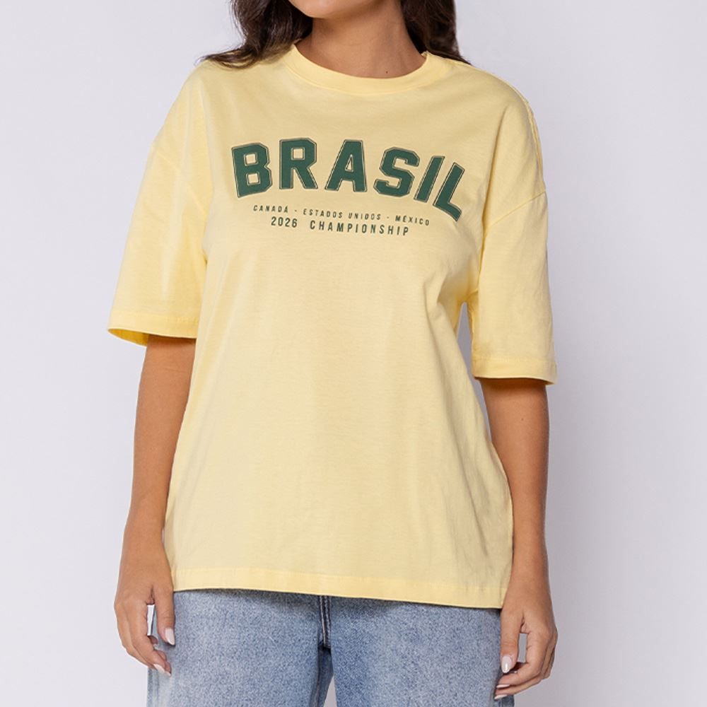 Camiseta Brasil Feminina De Algodão Scream