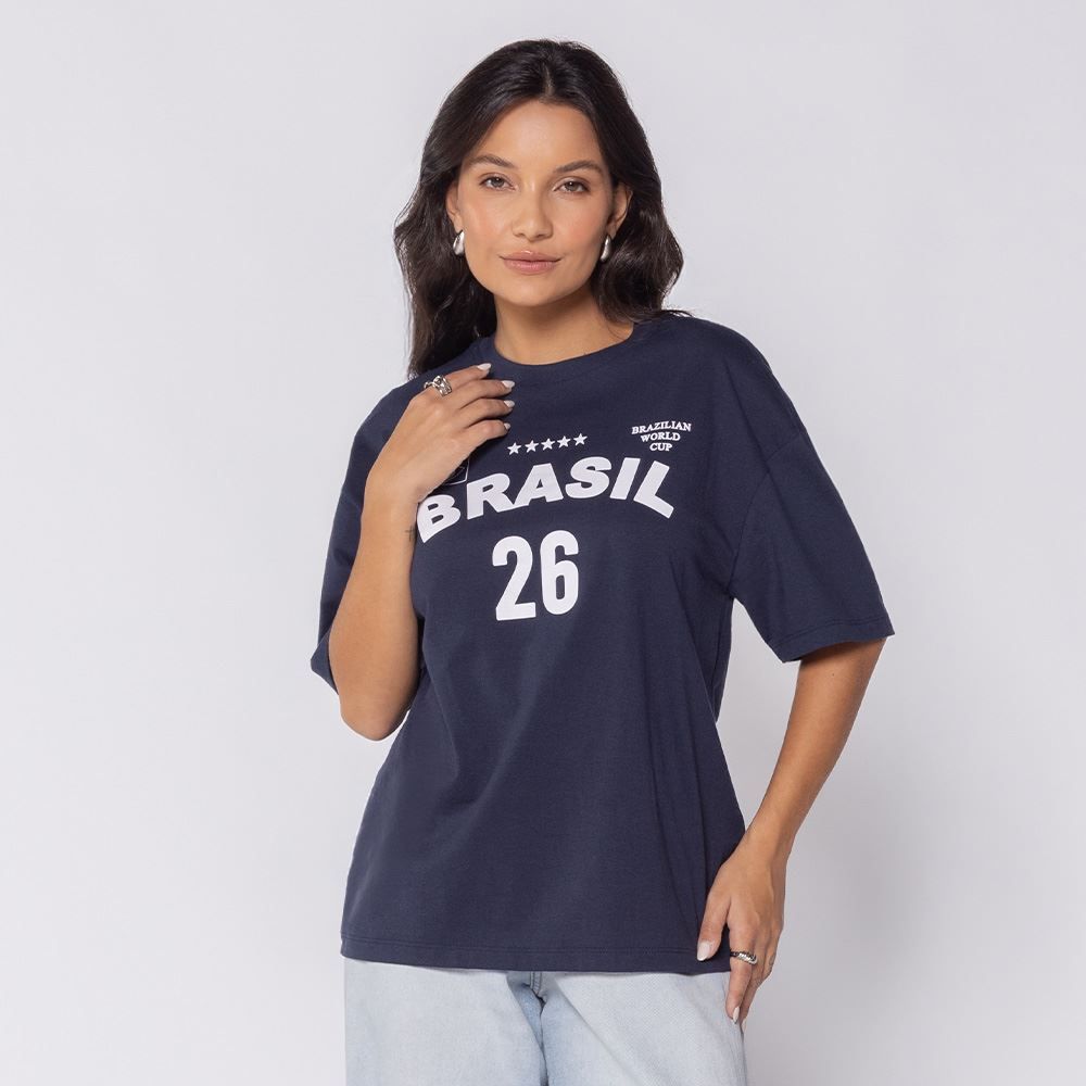 Camiseta Brasil Feminina De Algodão Scream