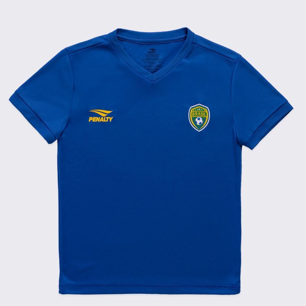 Camiseta Brasil Infantil Unissex 8 A 14 Anos Player Penalty