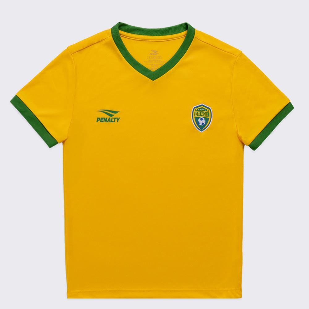 Camiseta Brasil Infantil Unissex 8 A 14 Anos Player Penalty