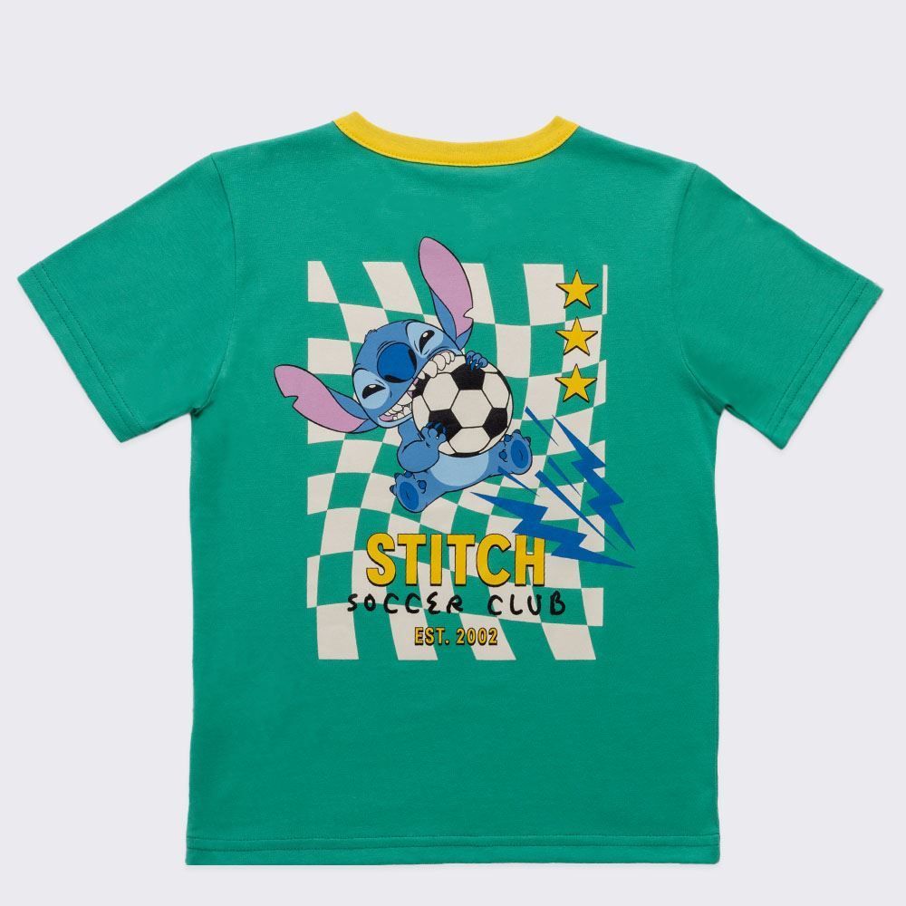 Camiseta Infantil Menino Stitch Copa 4 A 10 Anos Disney