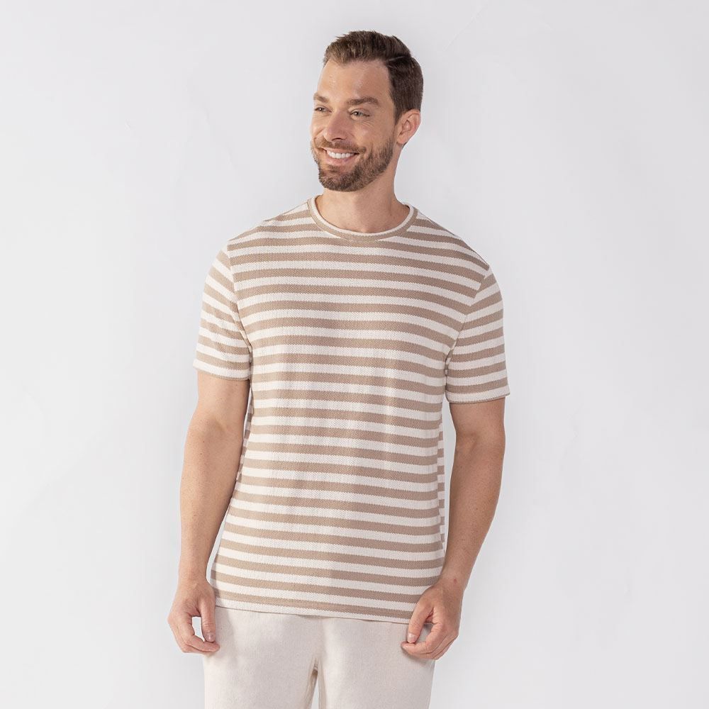 Camiseta Masculina Listrada Com Textura Thing