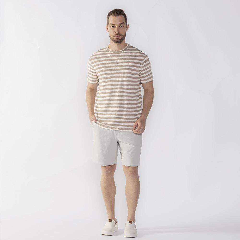 Camiseta Masculina Listrada Com Textura Thing