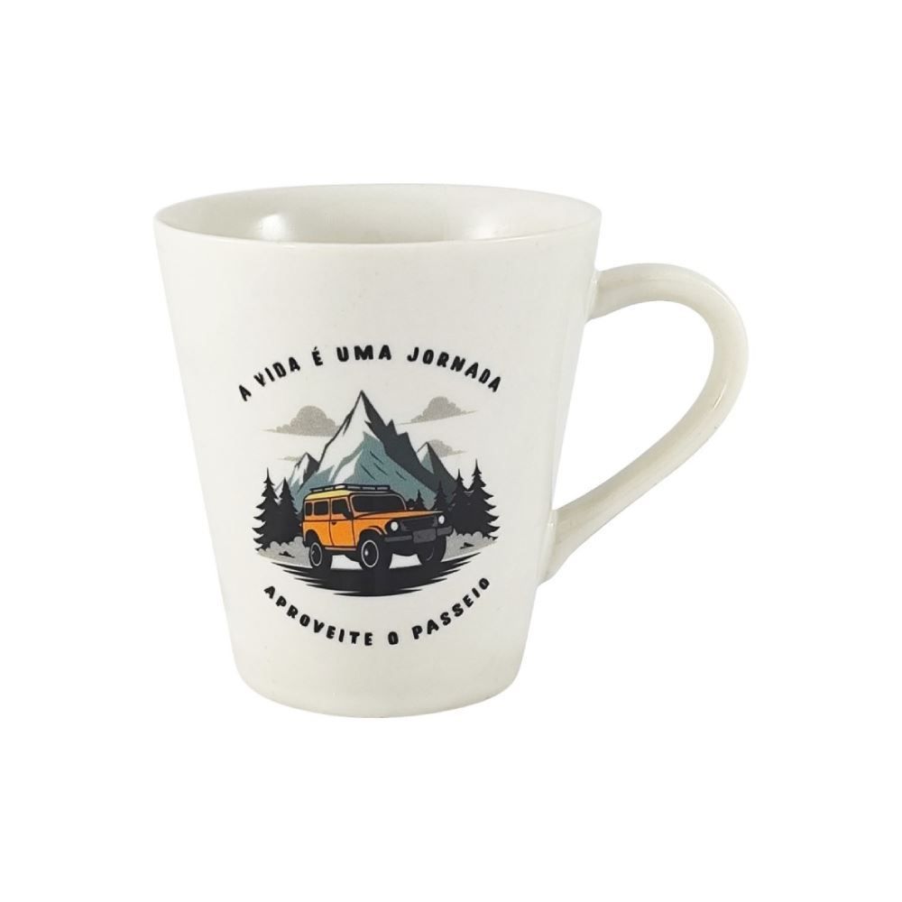 Caneca Cônica Aproveite o Passeio Lv Porcelanas - 290Ml