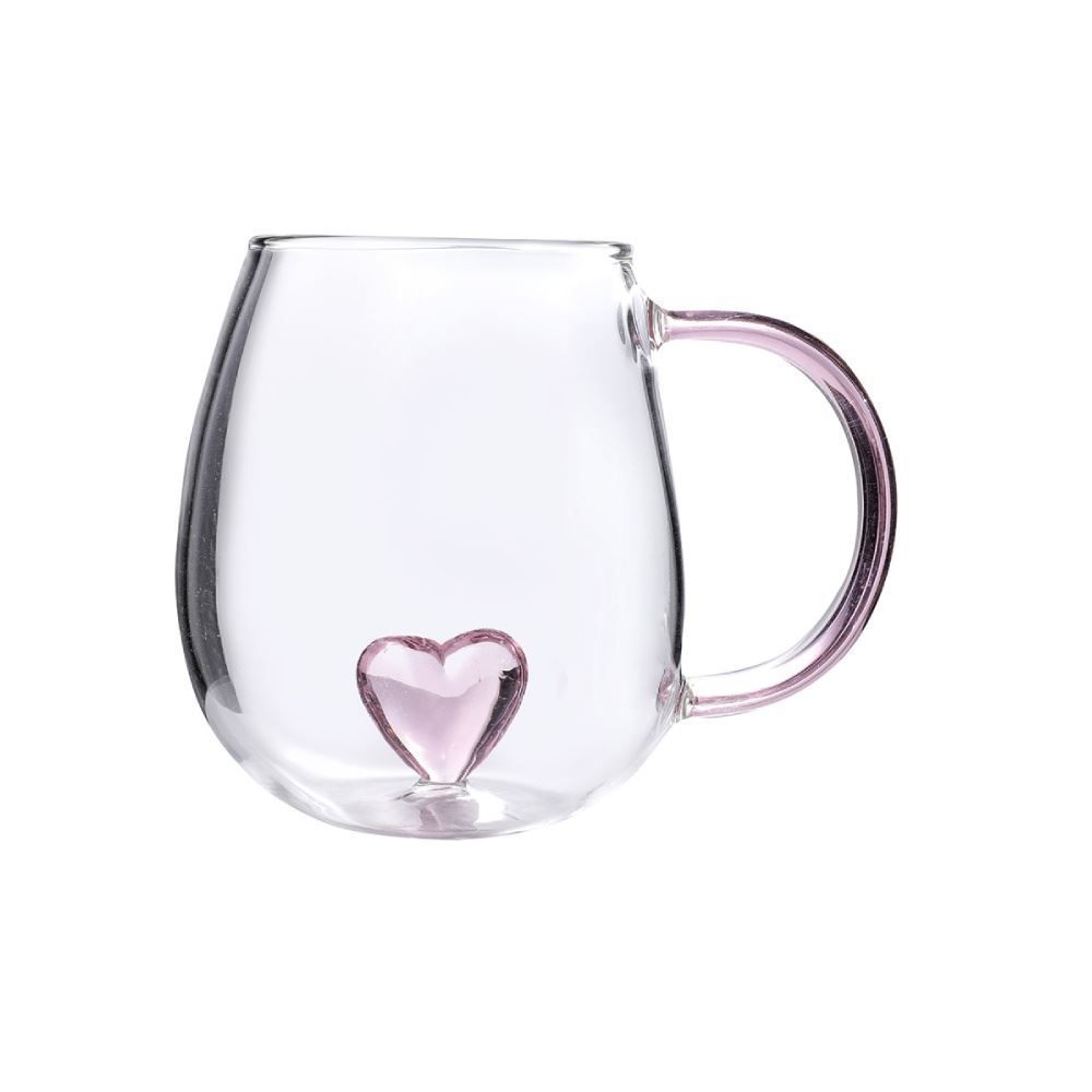 Caneca de Café Coração 3D Allmix 420Ml - Vidro