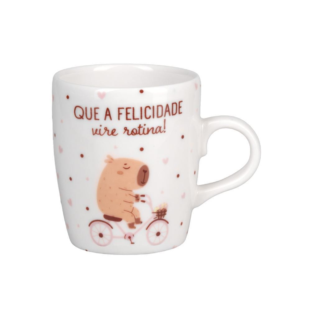 Caneca de Porcelana Estampada Havan Casa 230 ml - Que A Felicidade Vire Rotina