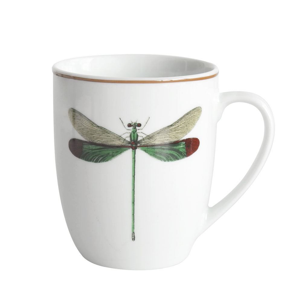 Caneca Libélula Em Porcelana Brown Rim 340Ml A10cm - BROWN RIM
