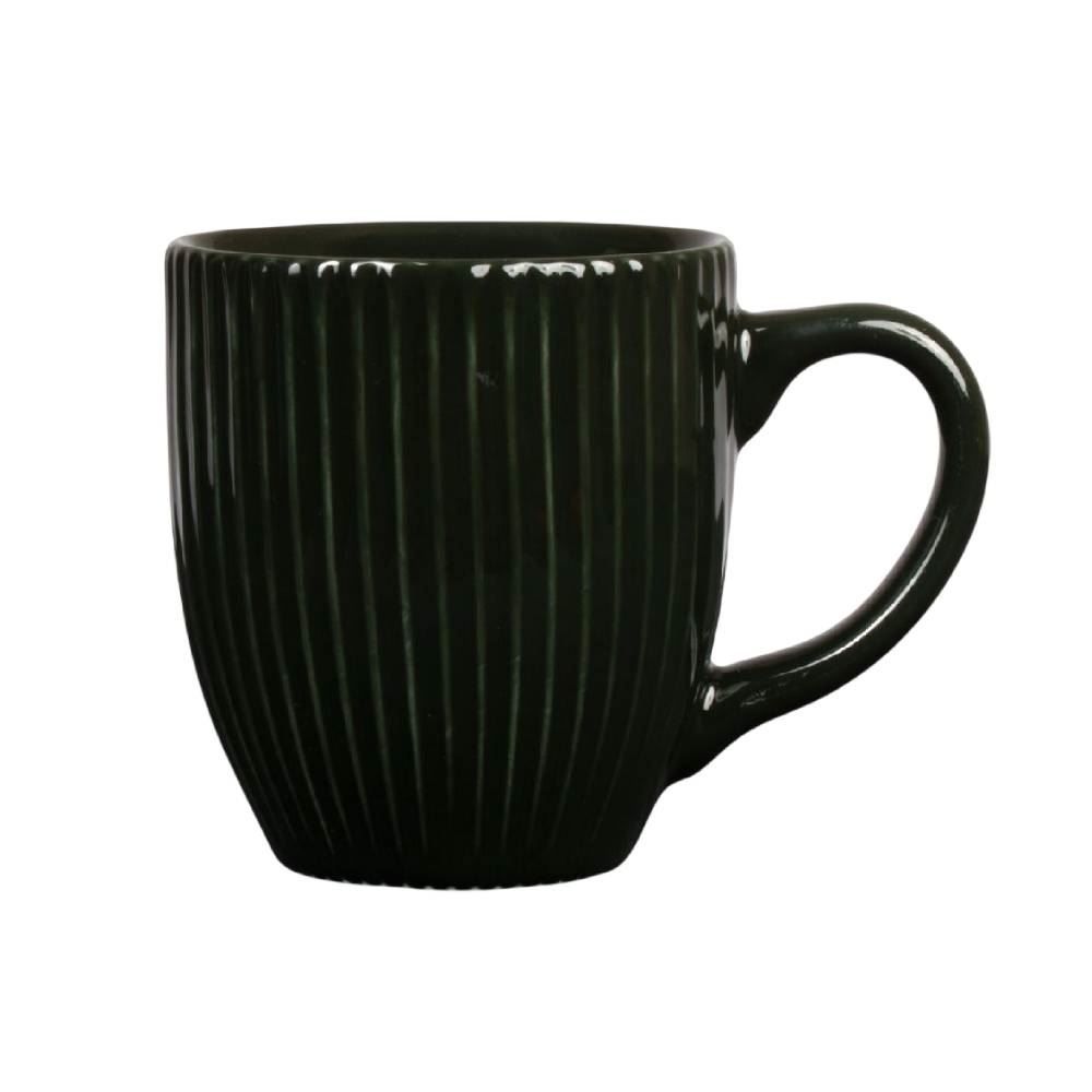 Caneca Porcelana Canelada Elegance Havan Casa 300Ml - Preto