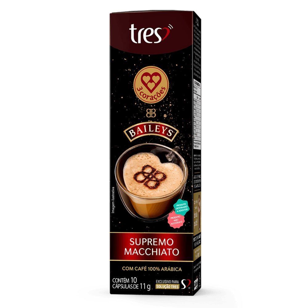 Cápsulas Baileys Supremo Macchiato 110G Tres 3 Corações  - 10 Cápsulas 