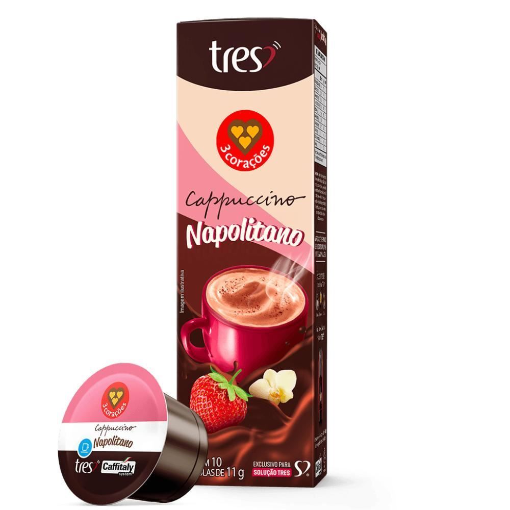 Cápsulas De Cappuccino Napolitano 110G Tres 3 Corações  - 10 Cápsulas