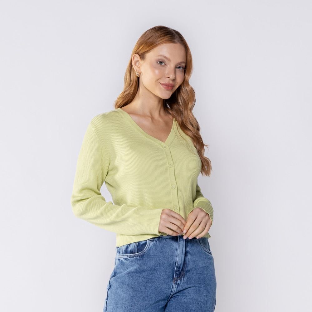 Cardigan Feminino De Tricot Canelado Boby Blues