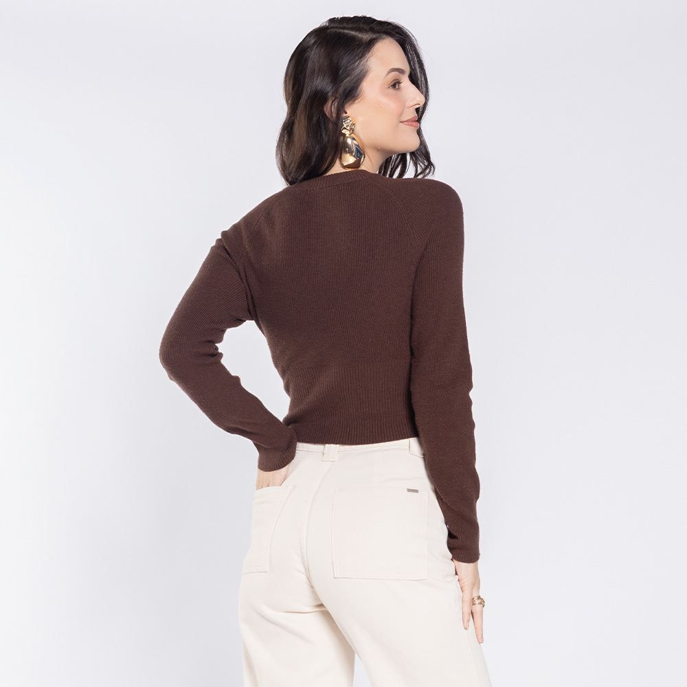 Cardigan Feminino De Tricot Com Botões Boby Blues