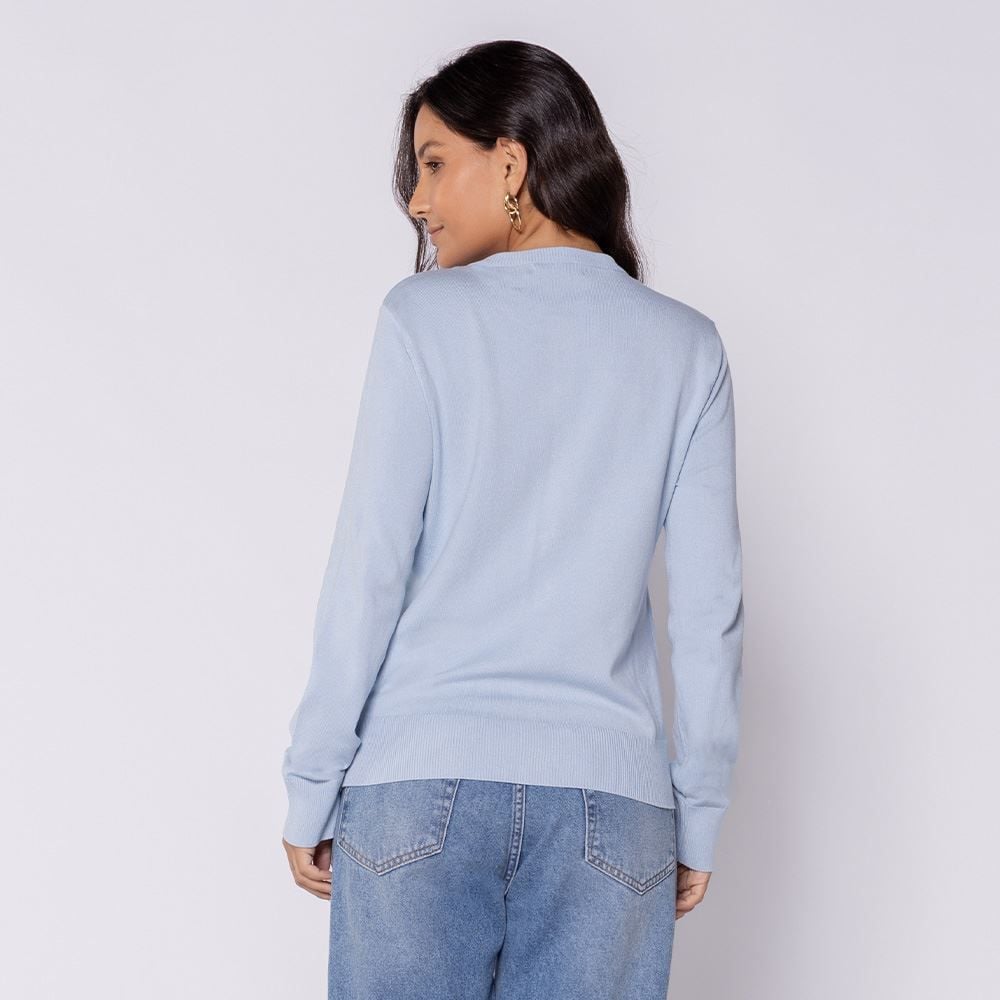 Cardigan Feminino De Tricot Decote Redondo Patricia Foster