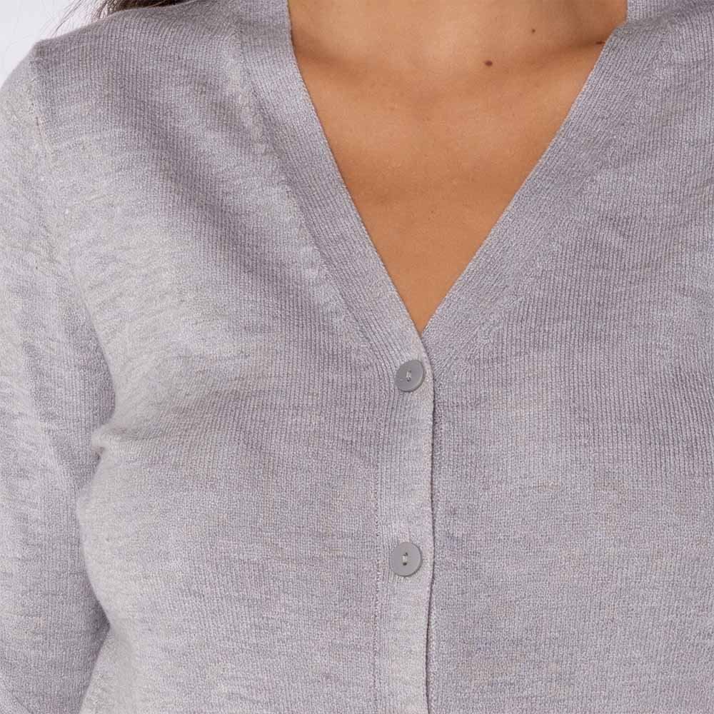 Cardigan Feminino De Tricot Decote V Patricia Foster