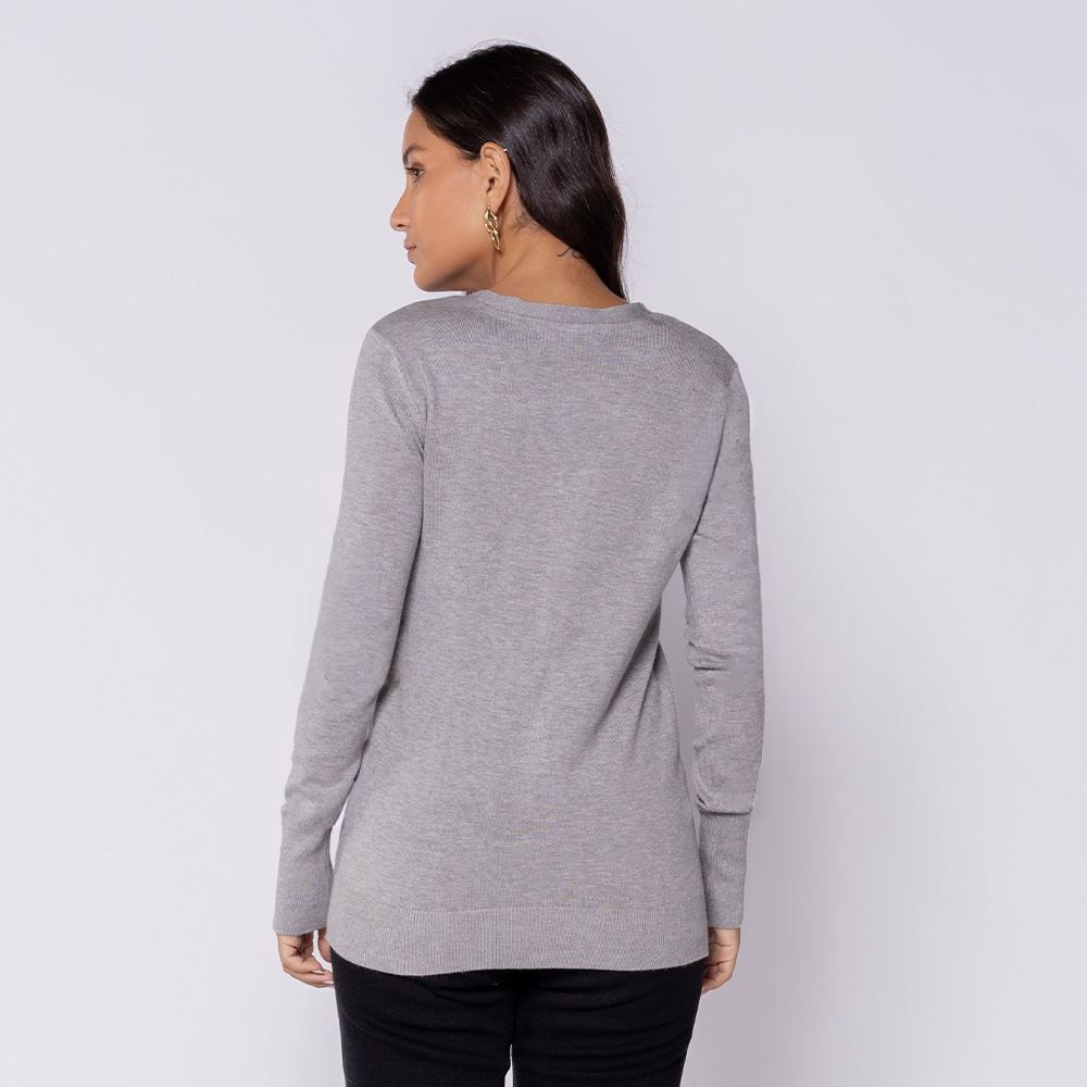 Cardigan Feminino De Tricot Decote V Patricia Foster