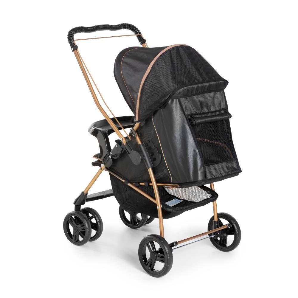 Carrinho De Bebê Milano Reversível Galzerano New - Preto Golden