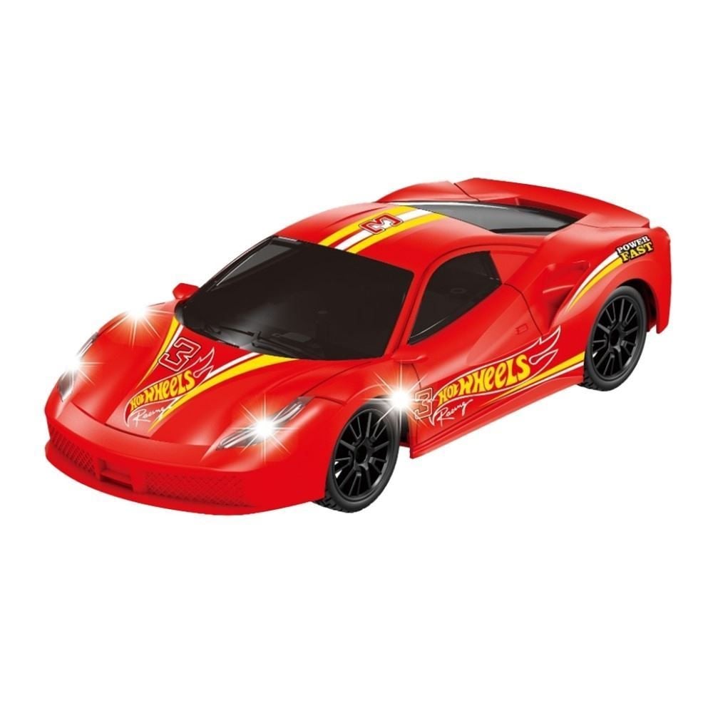 Carro De Controle Remoto Hot Wheels Rc Vermelho Com Luz - Multikids