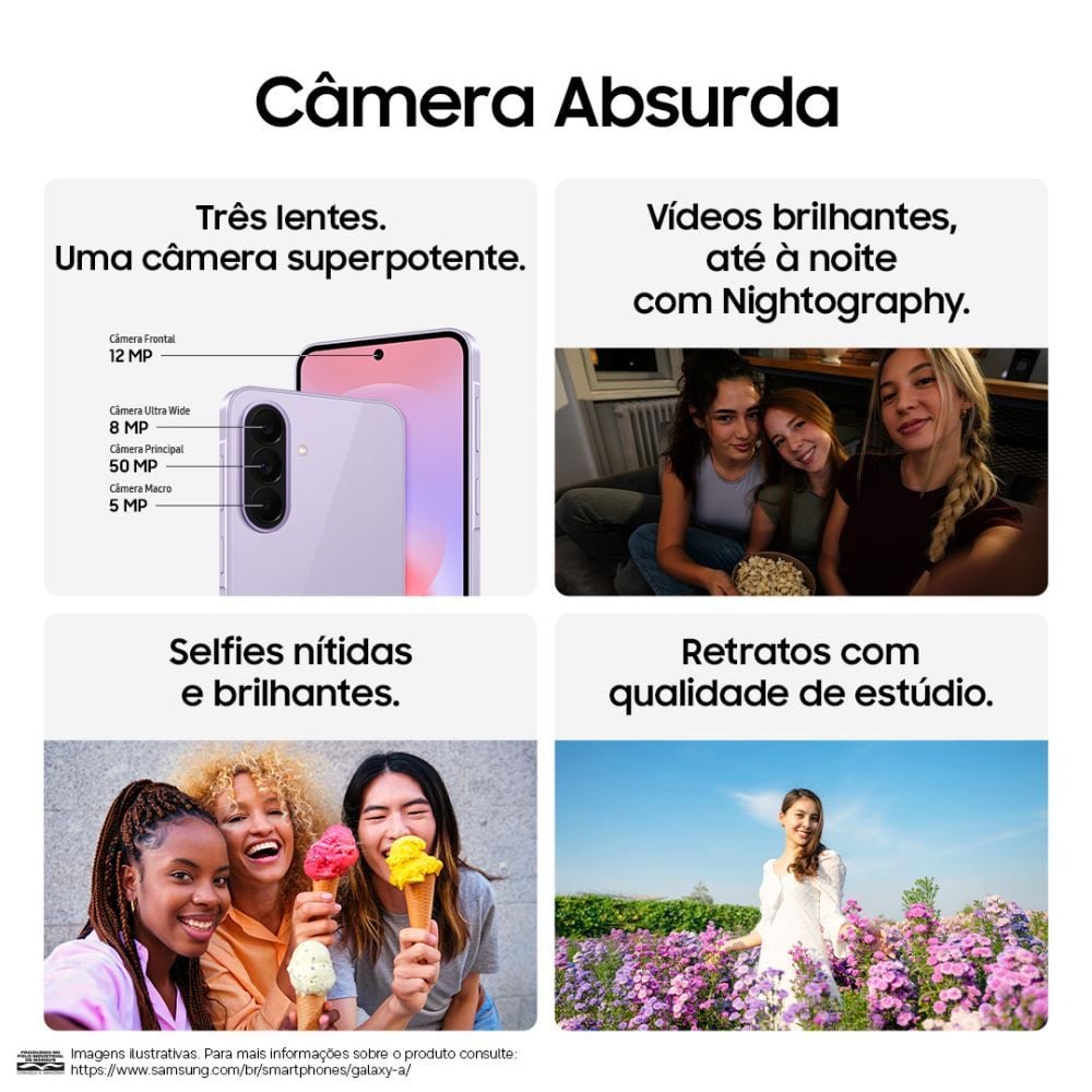 Celular Samsung Galaxy A37 5G 128Gb 6Gb Ram Câmera 50Mp Recursos Ai - PRETO