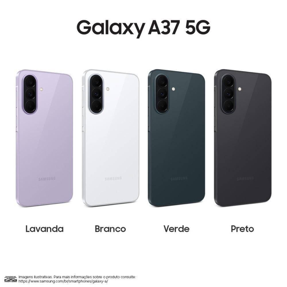 Celular Samsung Galaxy A37 5G 128Gb 6Gb Ram Câmera 50Mp Recursos Ai - Preto