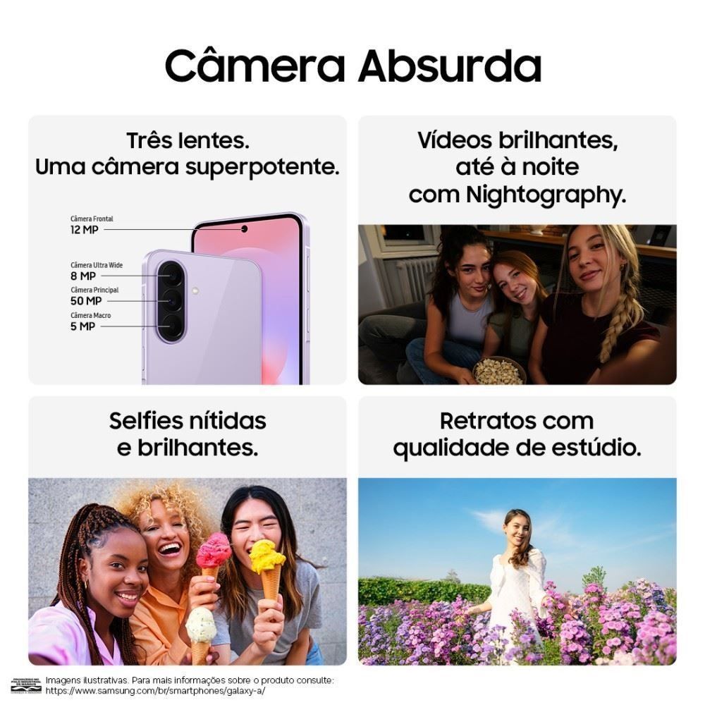 Celular Samsung Galaxy A37 5G 128Gb 6Gb Ram Câmera 50Mp Recursos Ai - Lavanda