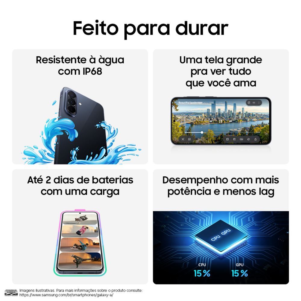 Celular Samsung Galaxy A57 5G 256Gb, 8Gb Ram, Recursos Ai, Câmera 50Mp - CINZA
