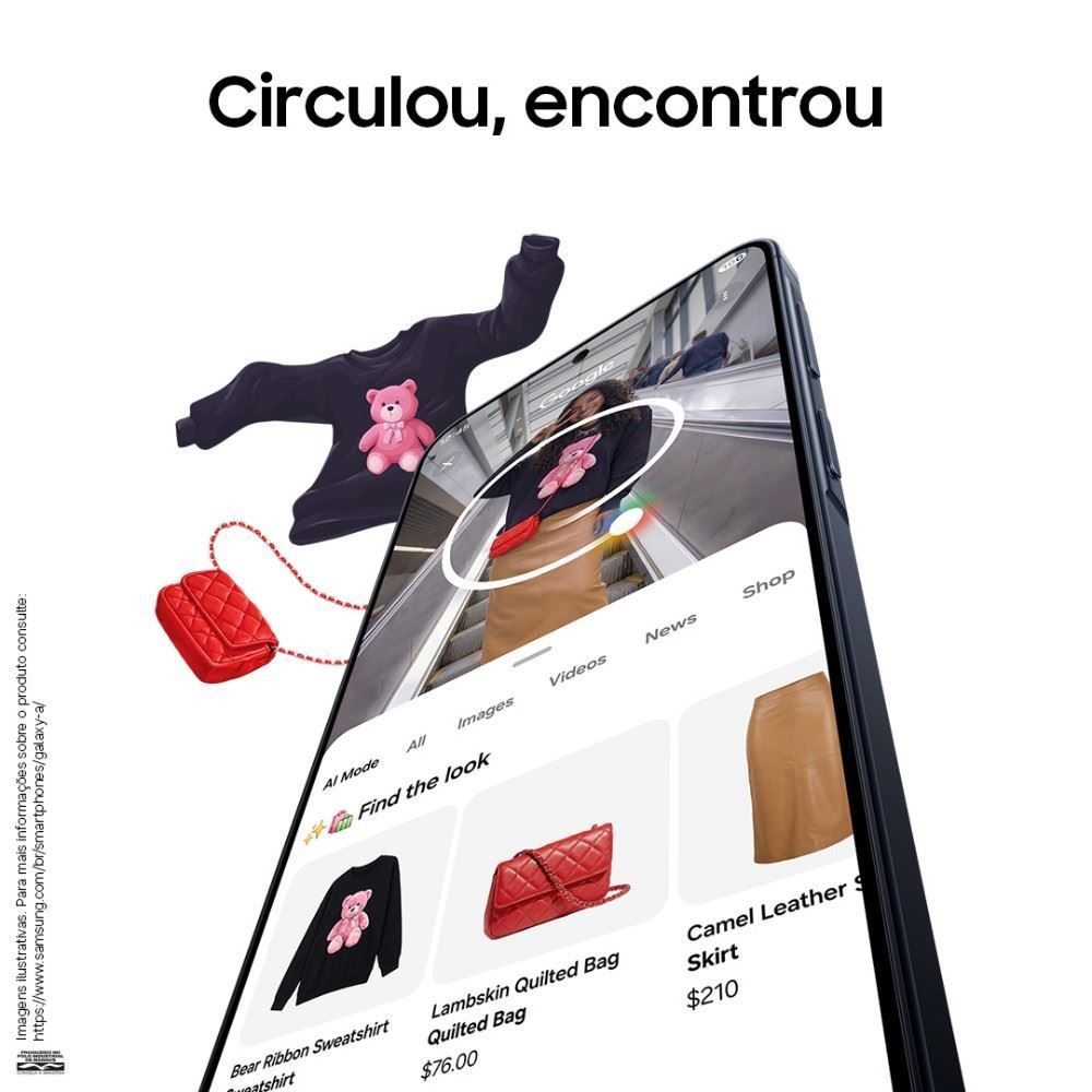 Celular Samsung Galaxy A57 5G 256Gb 8Gb Ram Recursos Ai Câmera 50Mp - Cinza