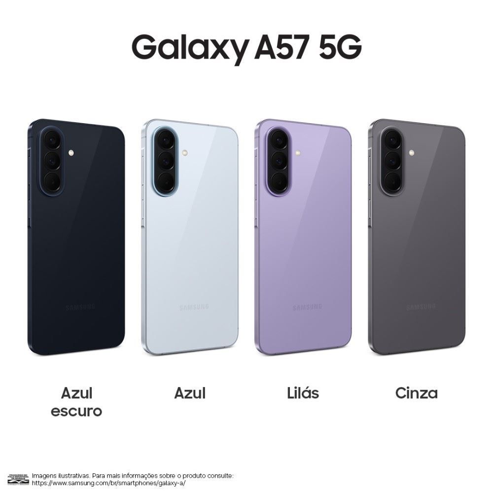 Celular Samsung Galaxy A57 5G 256Gb 8Gb Ram Recursos Ai Câmera 50Mp - Azul Claro