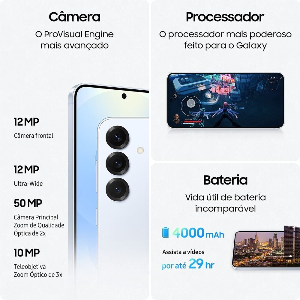 Celular Samsung Galaxy S25 5G 256Gb 12Gb Câmera Tripla - Azul Escuro