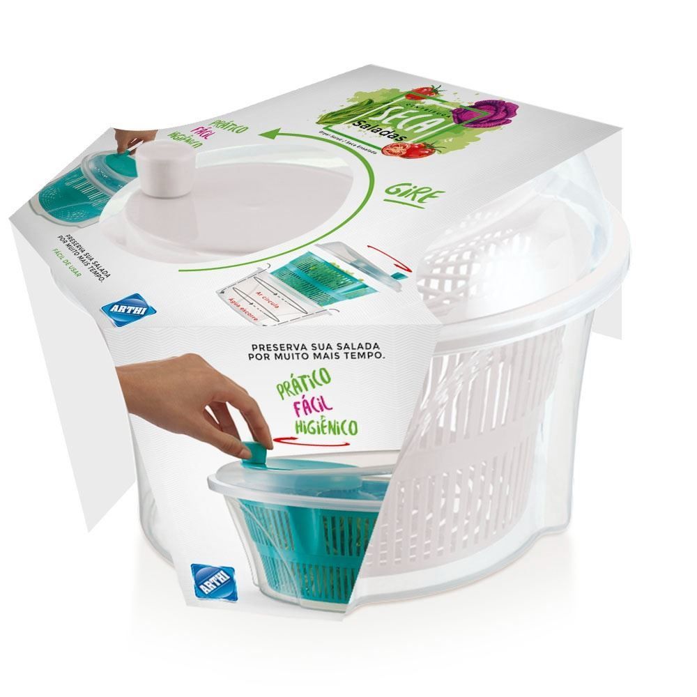 Centrifuga Seca Salada Arthi 4,5 Litros - Plástico Transparente