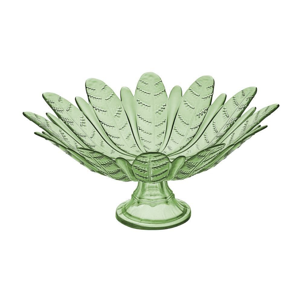 Centro De Mesa Com Pé Folhas Verde Vitazza - 39cm