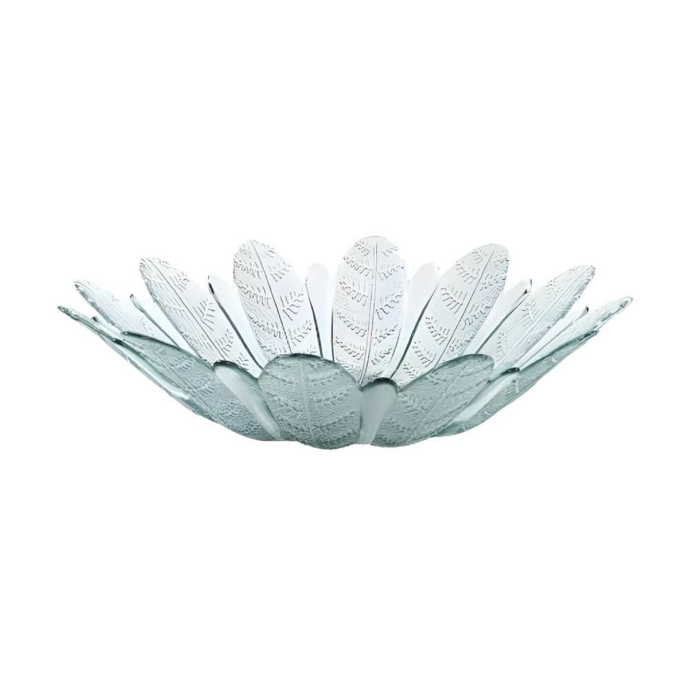 Centro de Mesa Vidro Folhas Vitazza 39Cm - Transparente