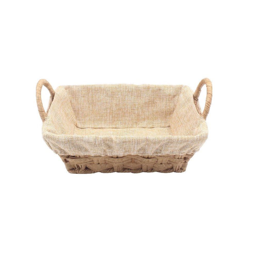 Cesto Retangular Com Forro Havan Casa 21Cm - Natural