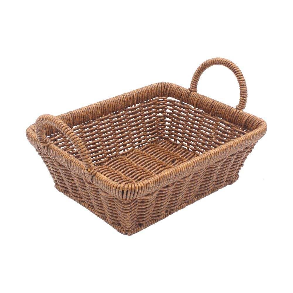 Cesto Retangular Fibra Com Alça Havan Casa 27Cm - Natural