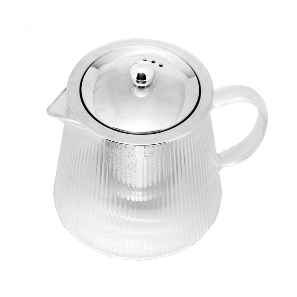 Chaleira de Vidro com Difusor Lines Wolff 750Ml - Transparente 
