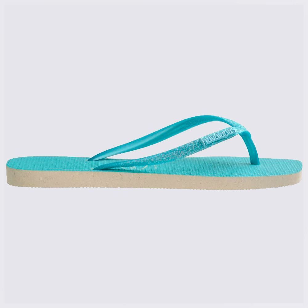 Chinelo Havaianas Feminino Slim Square Glitter Neon