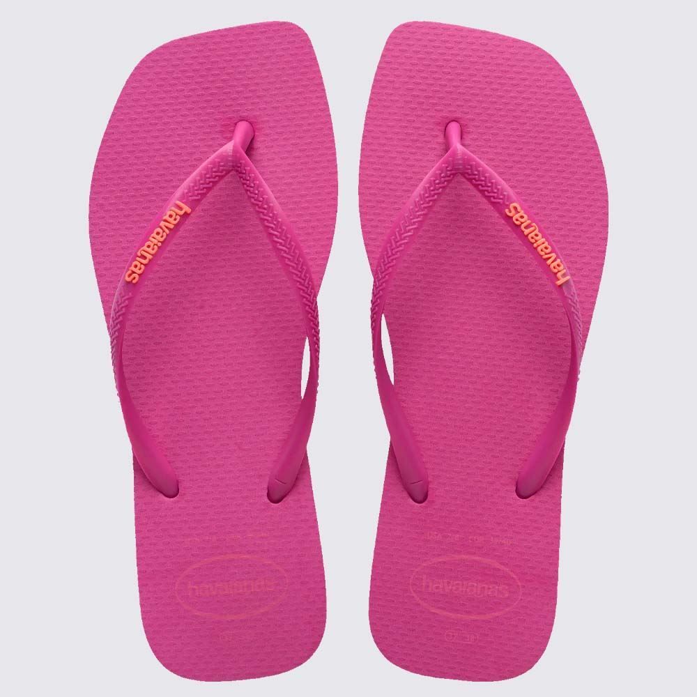 Chinelo Havaianas Feminino Slim Square Logo Pop Up