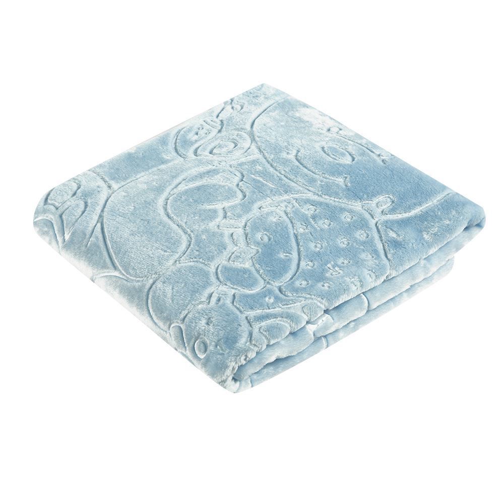 Cobertor De Bebê 100% Poliéster Alto Relevo Yoyo - Azul